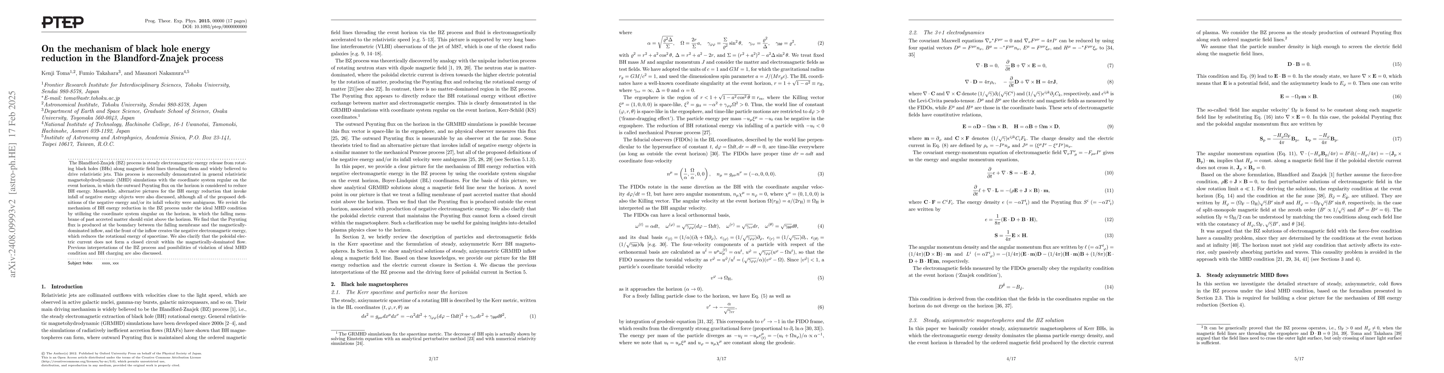 Thumbnail for On the mechanism of black hole energy reduction in the Blandford-Znajek
  process