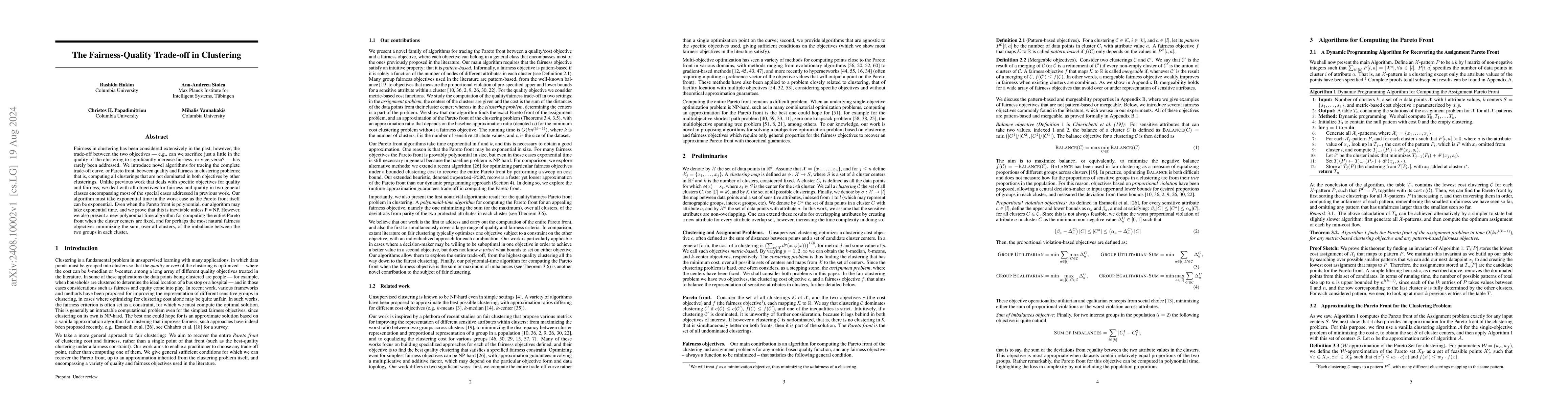 Thumbnail for The Fairness-Quality Trade-off in Clustering