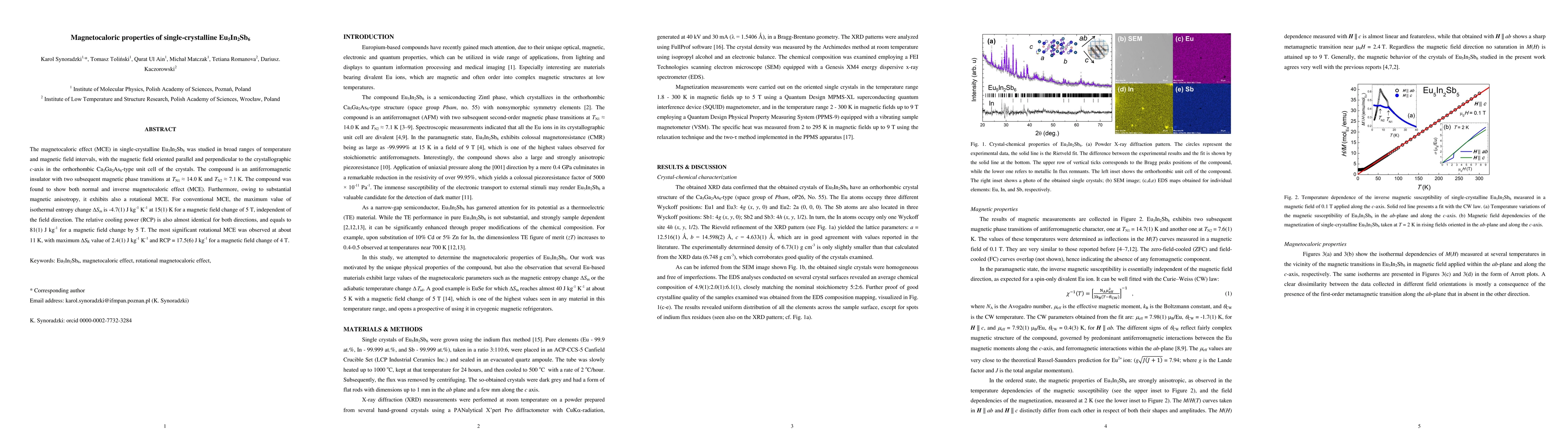 Thumbnail for Magnetocaloric properties of single-crystalline Eu$_5$In$_2$Sb$_6$