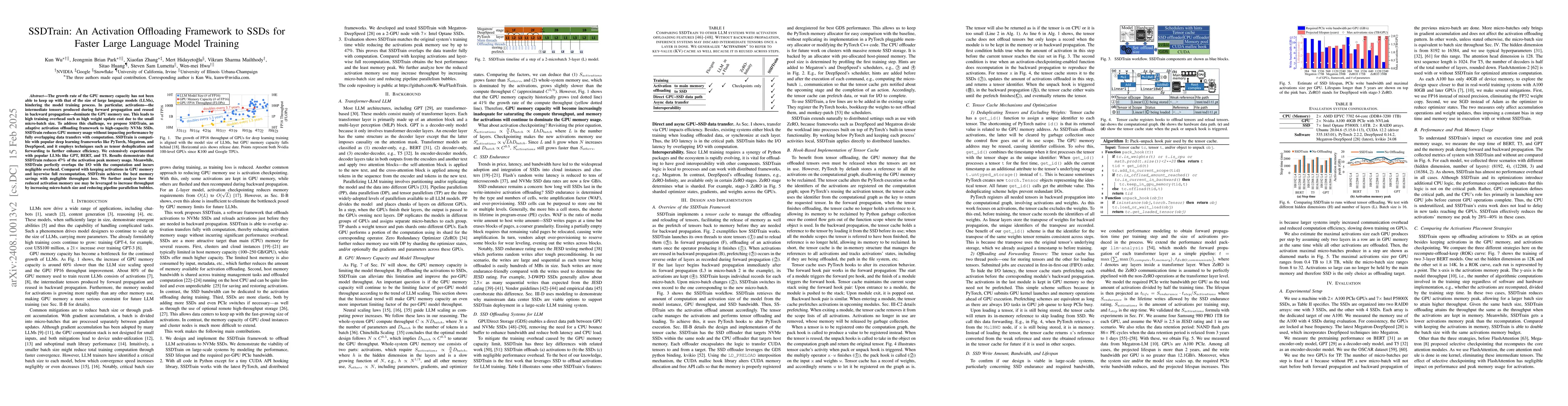 Thumbnail for TBA: Faster Large Language Model Training Using SSD-Based Activation
  Offloading