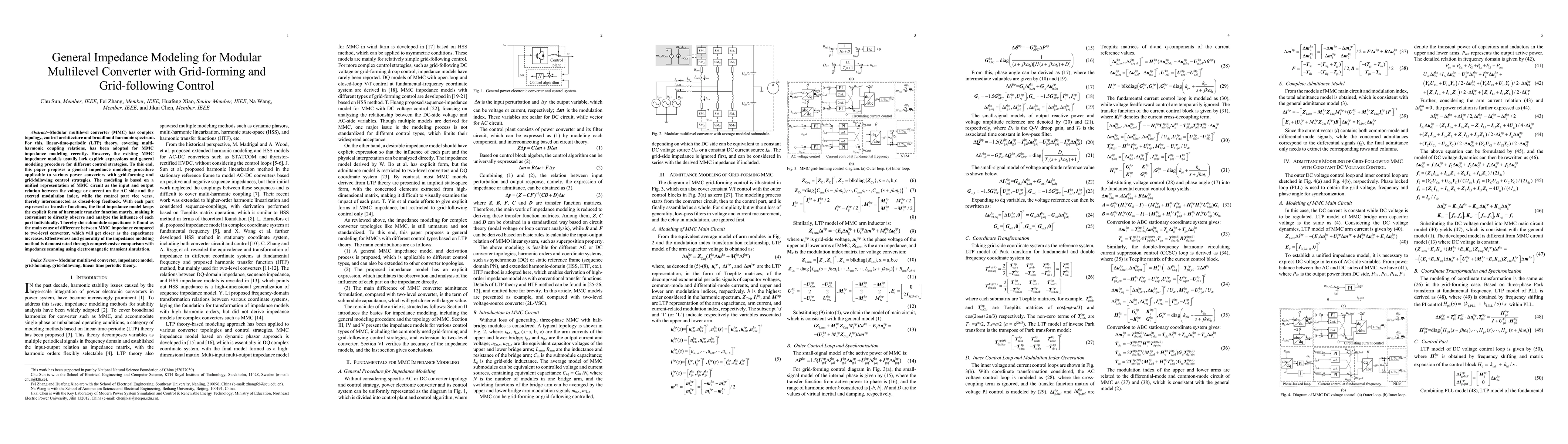 Thumbnail for General Impedance Modeling for Modular Multilevel Converter with
  Grid-forming and Grid-following Control