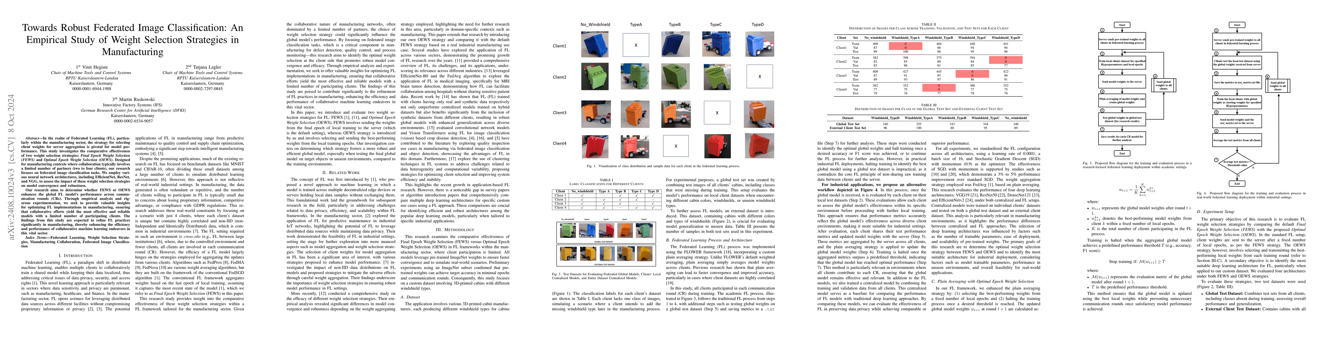 Thumbnail for Towards Robust Federated Image Classification: An Empirical Study of
  Weight Selection Strategies in Manufacturing