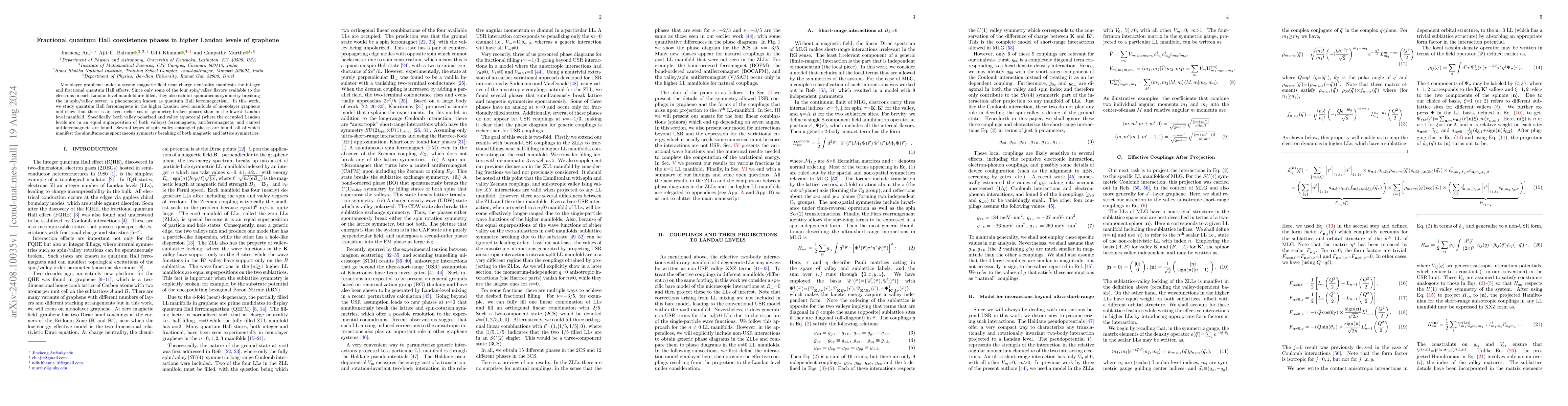 Thumbnail for Fractional quantum Hall coexistence phases in higher Landau levels of
  graphene