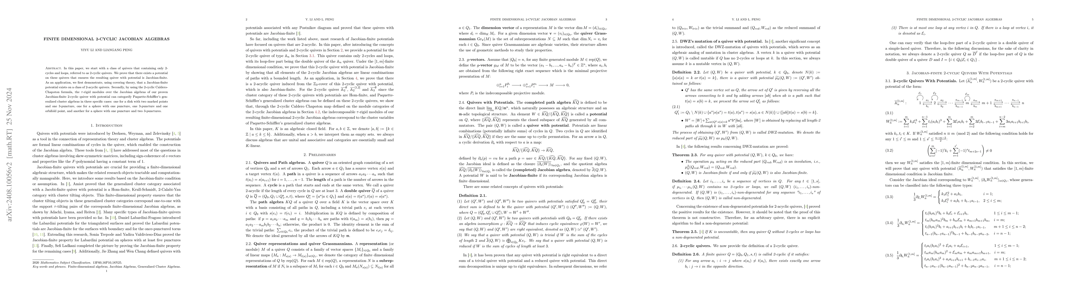 Thumbnail for Finite dimensional 2-cyclic Jacobian algebras