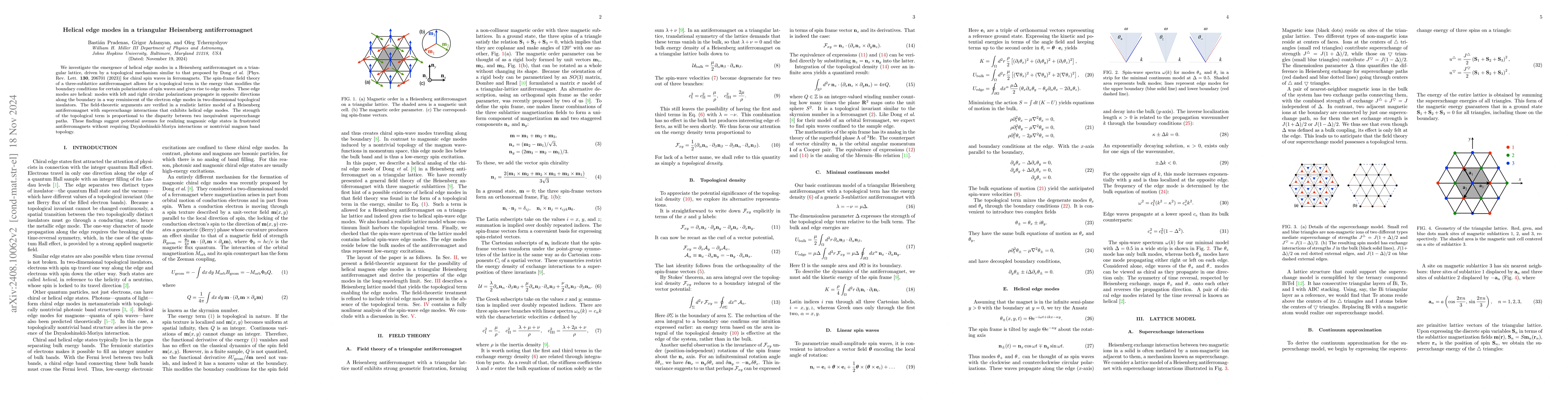 Thumbnail for Helical edge modes in a triangular Heisenberg antiferromagnet