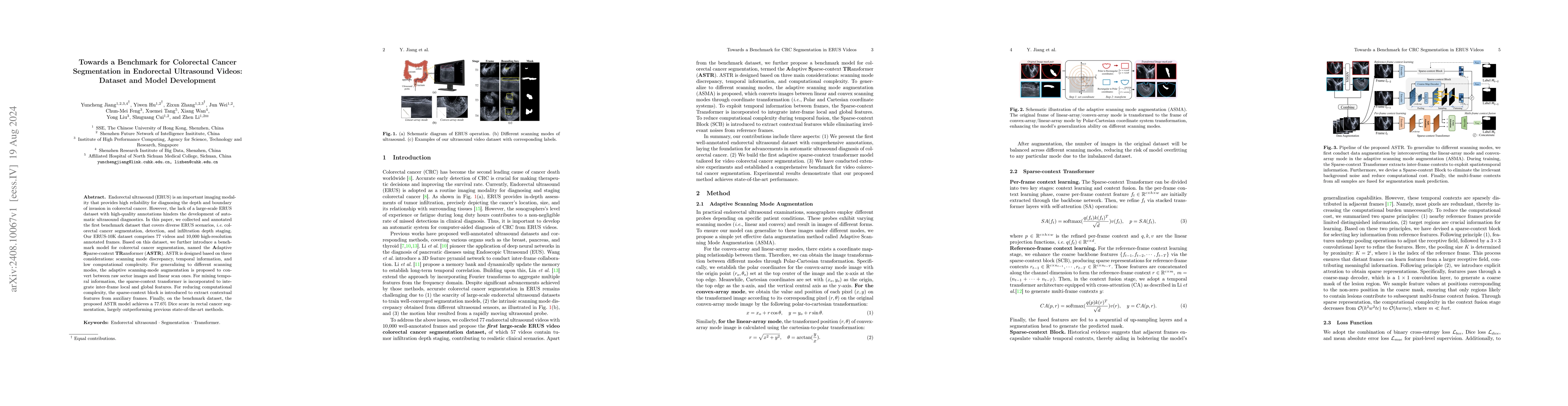 Thumbnail for Towards a Benchmark for Colorectal Cancer Segmentation in Endorectal
  Ultrasound Videos: Dataset and Model Development