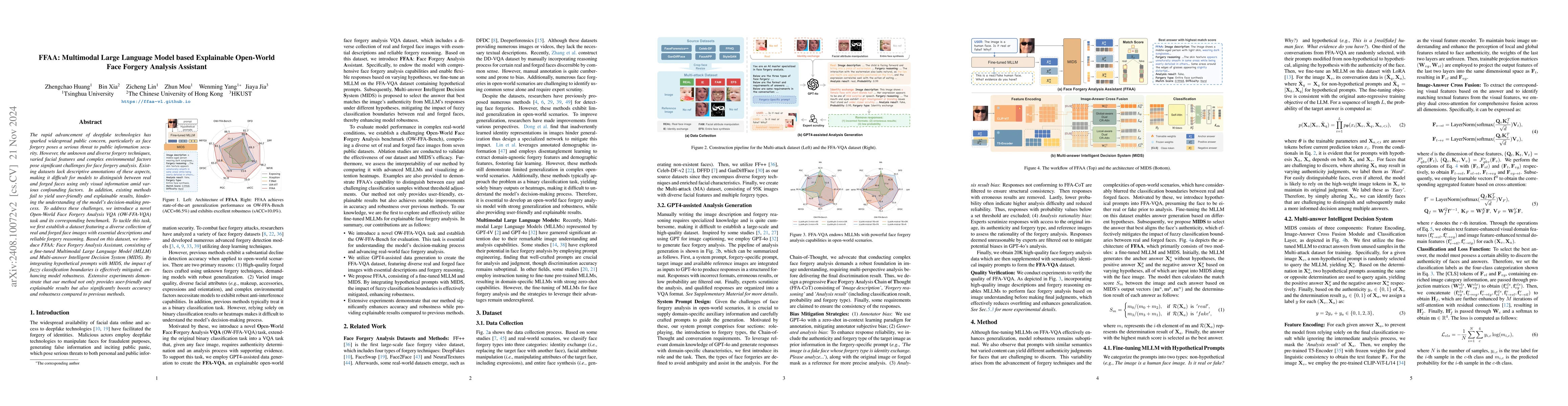 Thumbnail for FFAA: Multimodal Large Language Model based Explainable Open-World Face
  Forgery Analysis Assistant