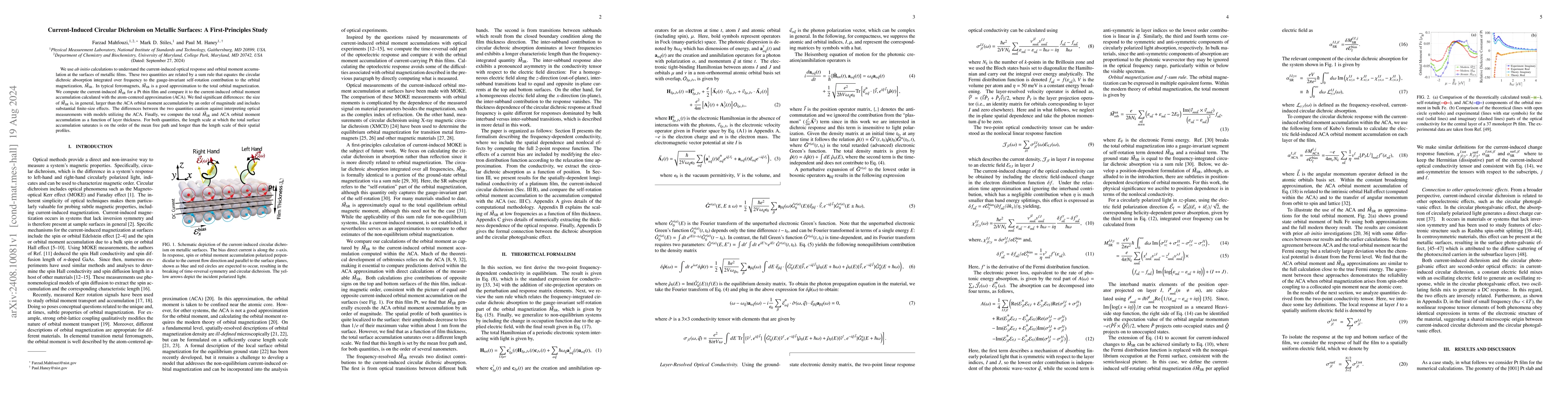 Thumbnail for Current-Induced Circular Dichroism on Metallic Surfaces: A
  First-Principles Study