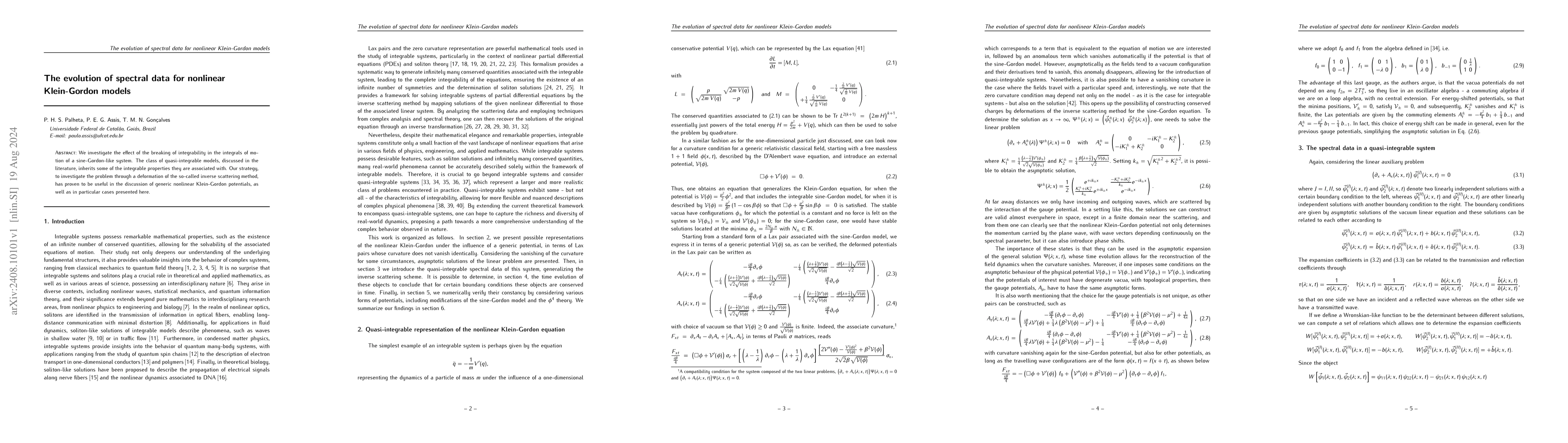 Thumbnail for The evolution of spectral data for nonlinear Klein-Gordon models