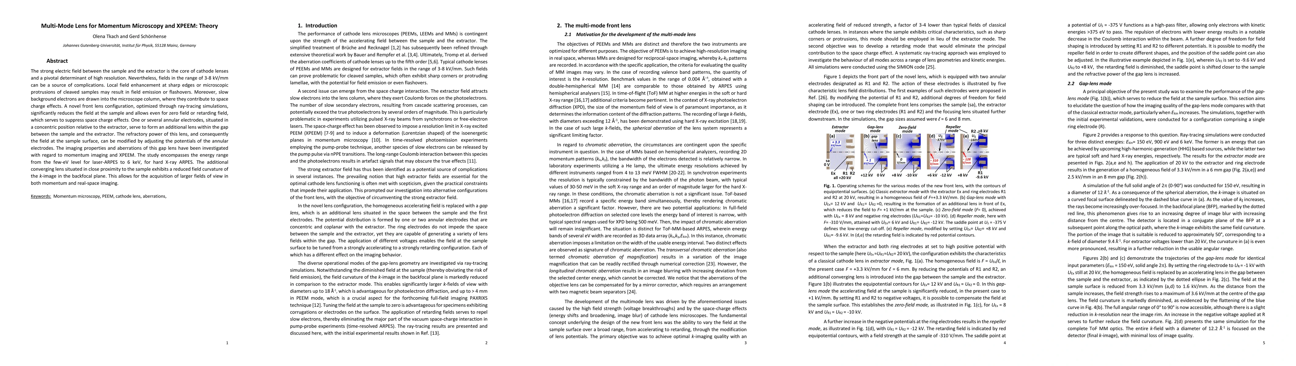 Thumbnail for Multi-Mode Lens for Momentum Microscopy and XPEEM: Theory