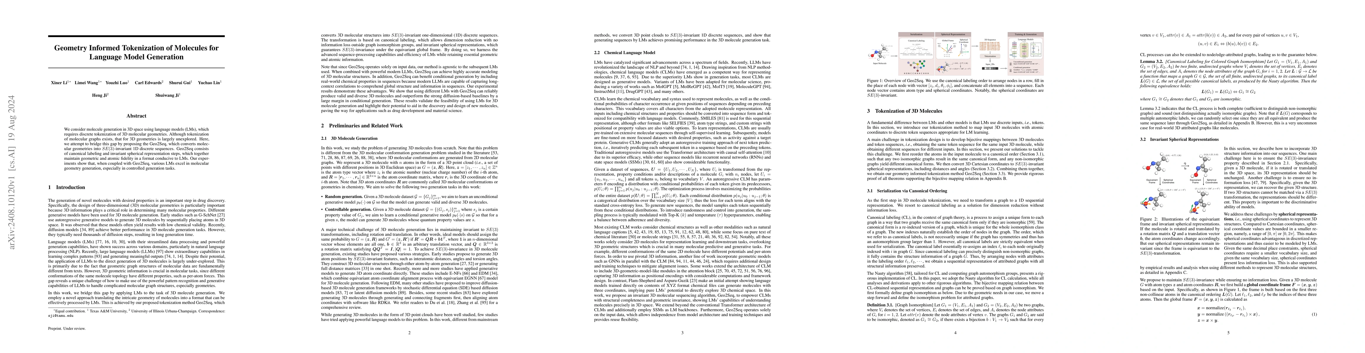Thumbnail for Geometry Informed Tokenization of Molecules for Language Model
  Generation
