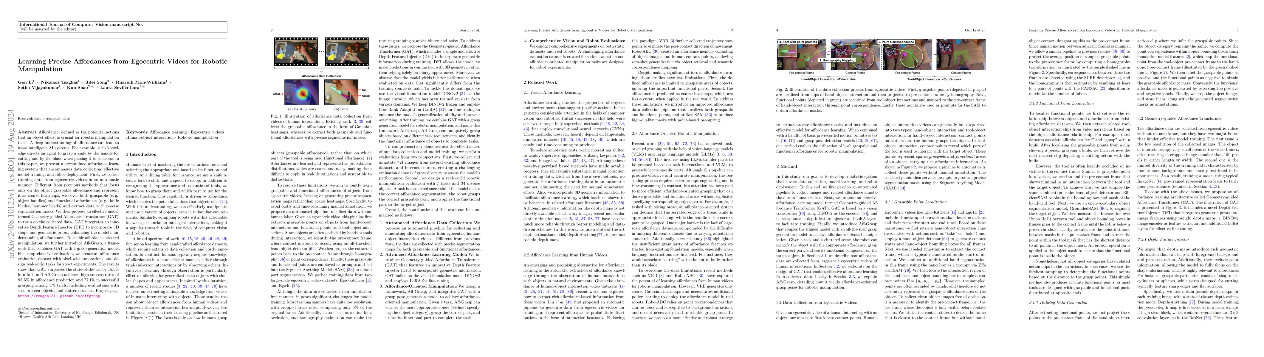 Thumbnail for Learning Precise Affordances from Egocentric Videos for Robotic
  Manipulation