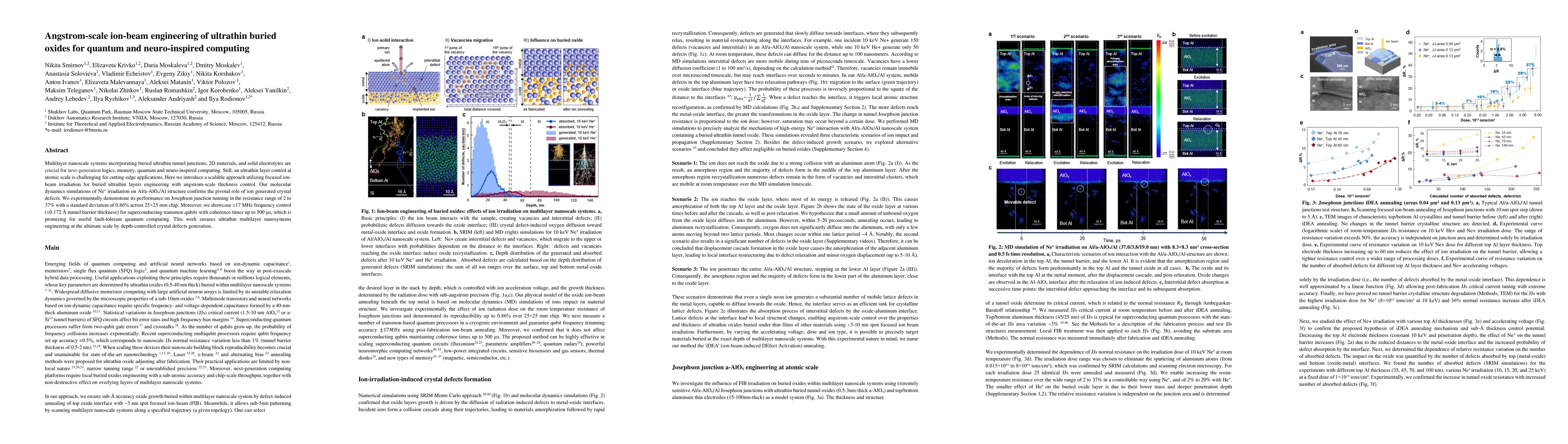 Thumbnail for Angstrom-scale ion-beam engineering of ultrathin buried oxides for
  quantum and neuro-inspired computing