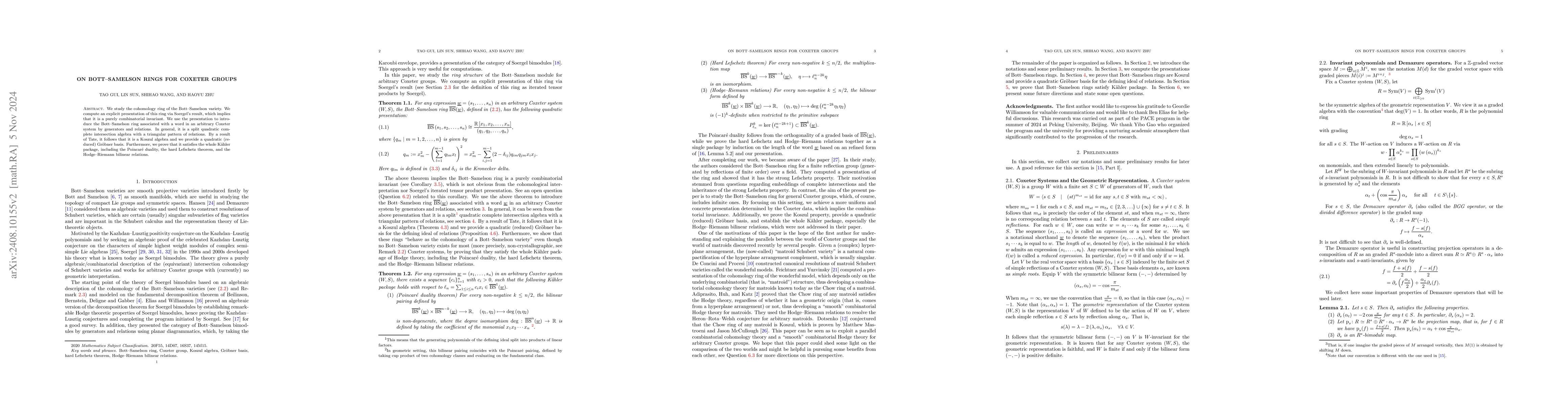 Thumbnail for On Bott--Samelson rings for Coxeter groups