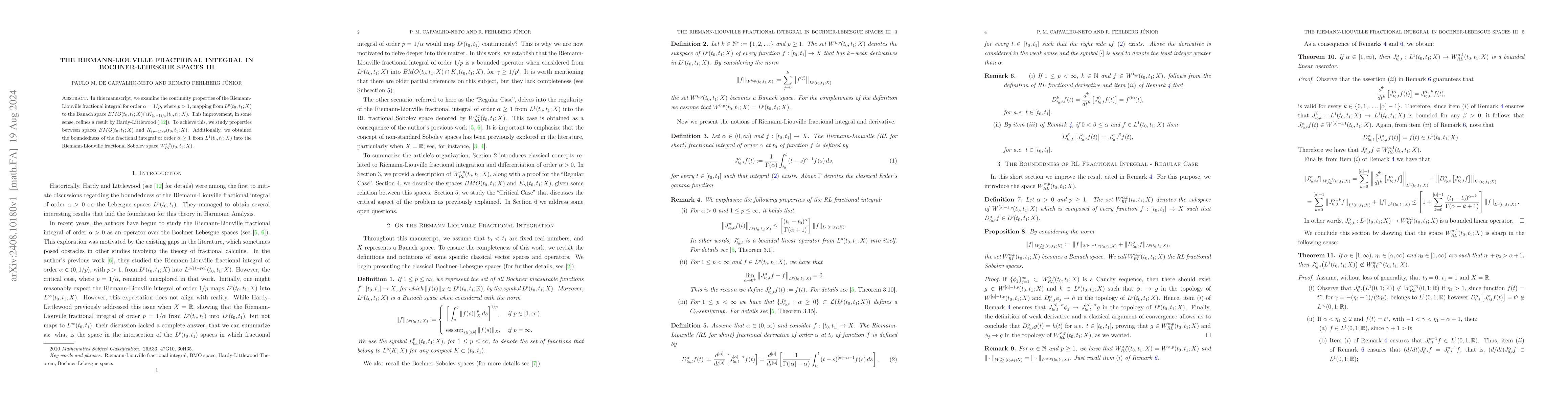 Thumbnail for The Riemann-Liouville fractional integral in Bochner-Lebesgue spaces III