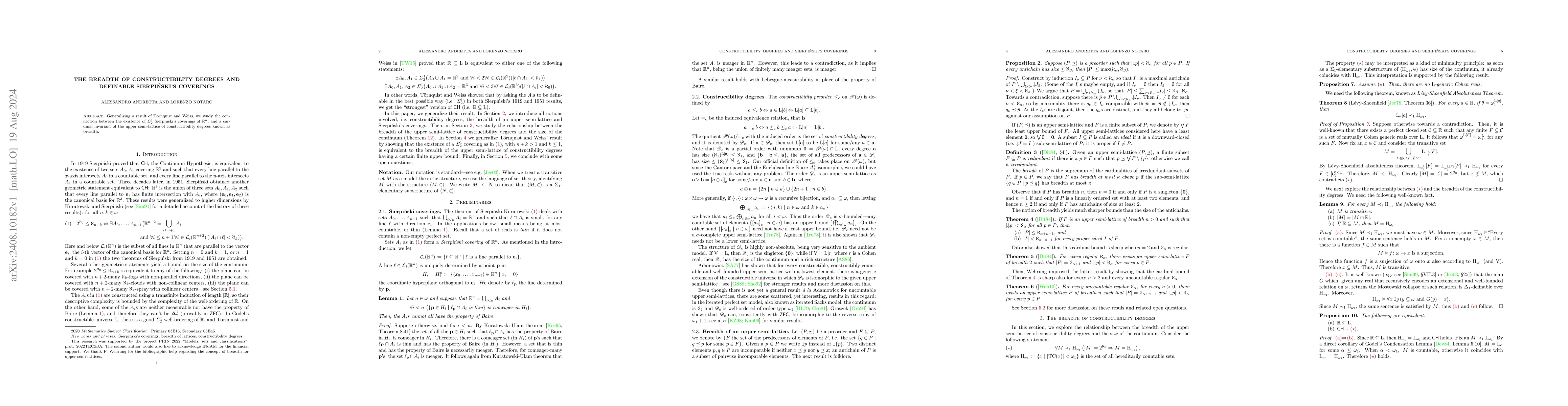 Thumbnail for The breadth of constructibility degrees and definable Sierpiński's
  coverings