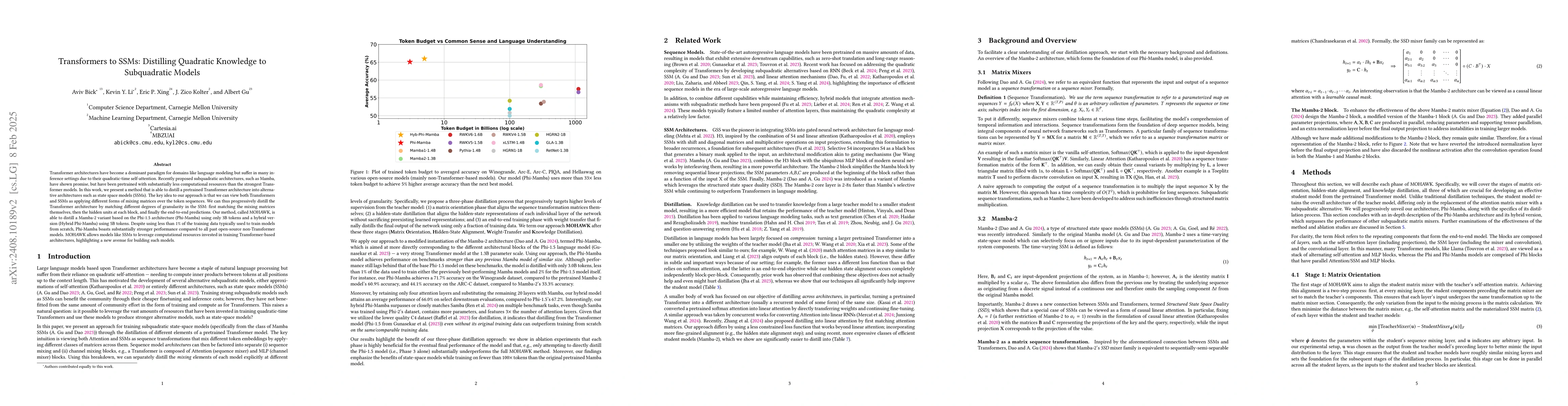 Thumbnail for Transformers to SSMs: Distilling Quadratic Knowledge to Subquadratic
  Models