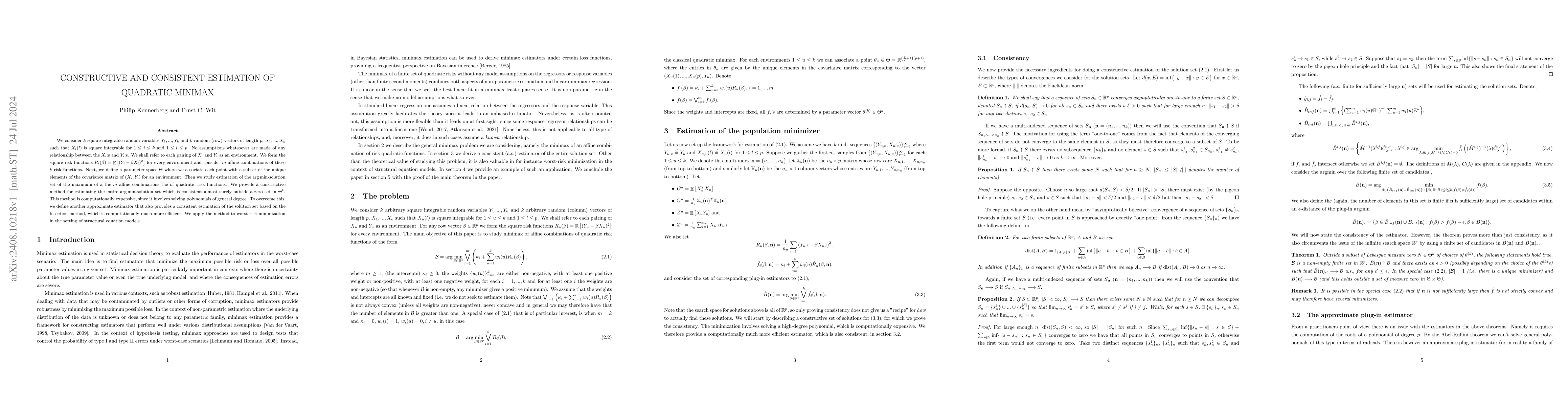Thumbnail for Constructive and consistent estimation of quadratic minimax