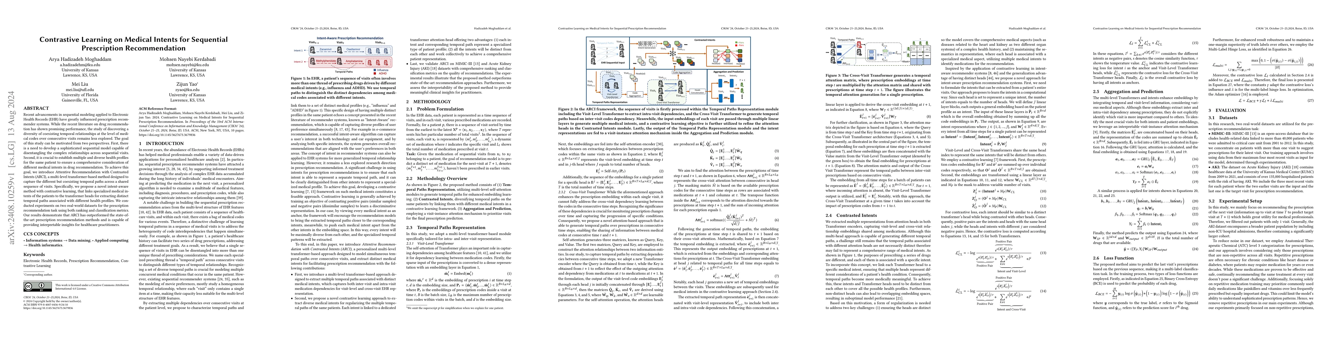 Thumbnail for Contrastive Learning on Medical Intents for Sequential Prescription
  Recommendation