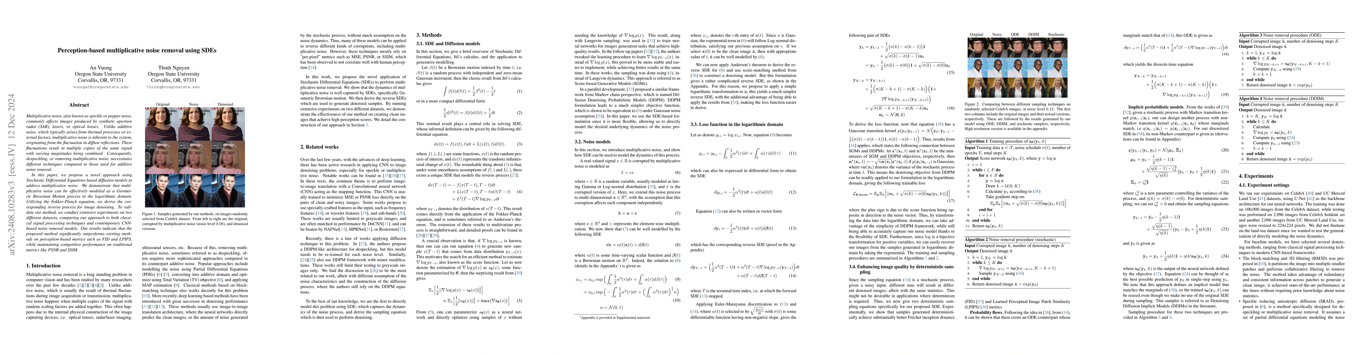 Thumbnail for SDE-based Multiplicative Noise Removal
