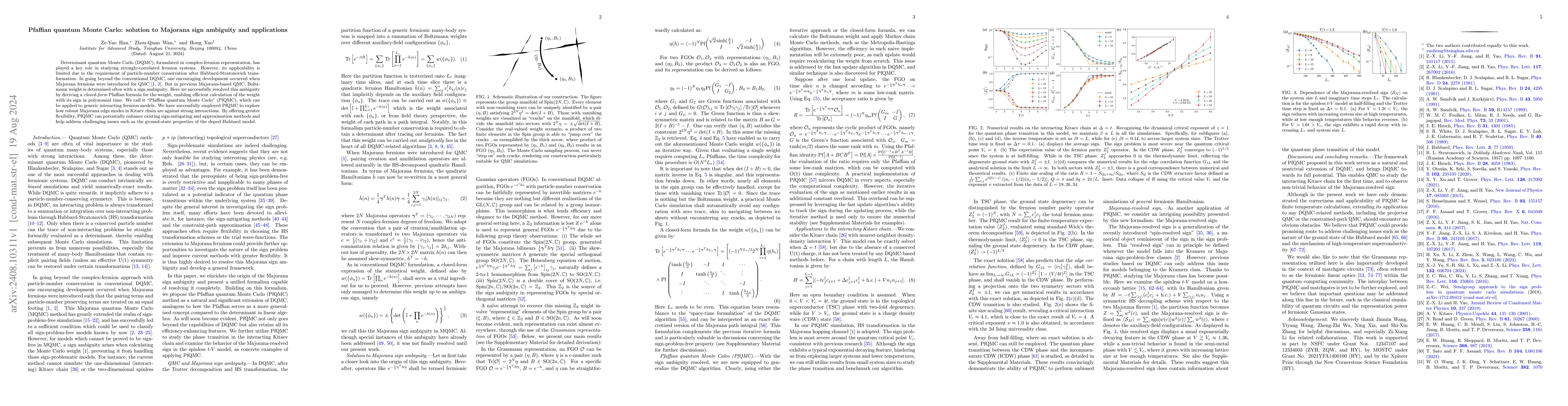 Thumbnail for Pfaffian quantum Monte Carlo: solution to Majorana sign ambiguity and
  applications