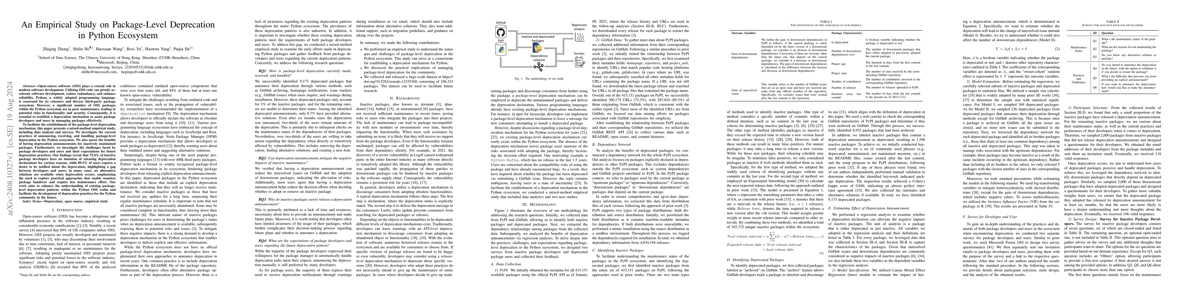 Thumbnail for An Empirical Study on Package-Level Deprecation in Python Ecosystem