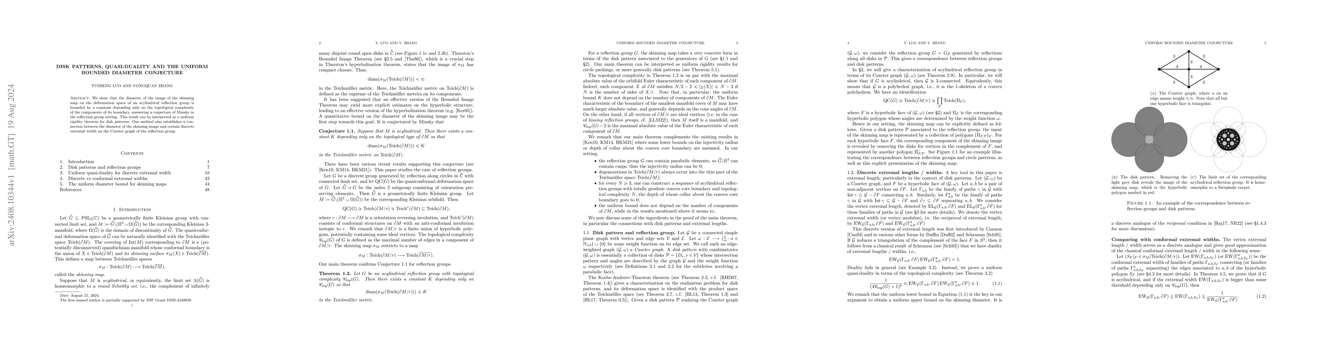 Thumbnail for Disk patterns, quasi-duality and the uniform bounded diameter conjecture
