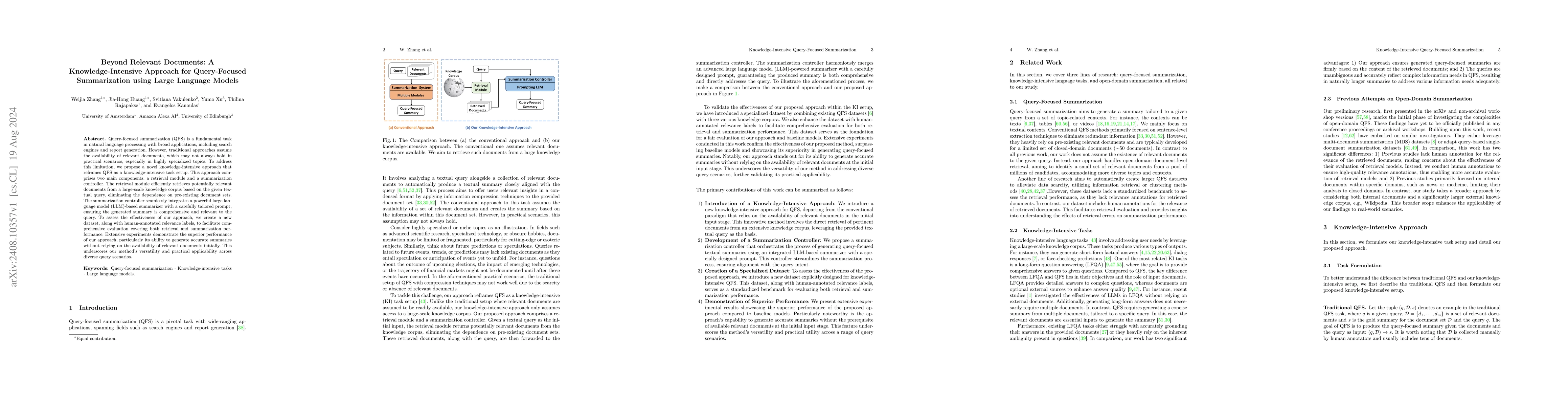 Thumbnail for Beyond Relevant Documents: A Knowledge-Intensive Approach for
  Query-Focused Summarization using Large Language Models