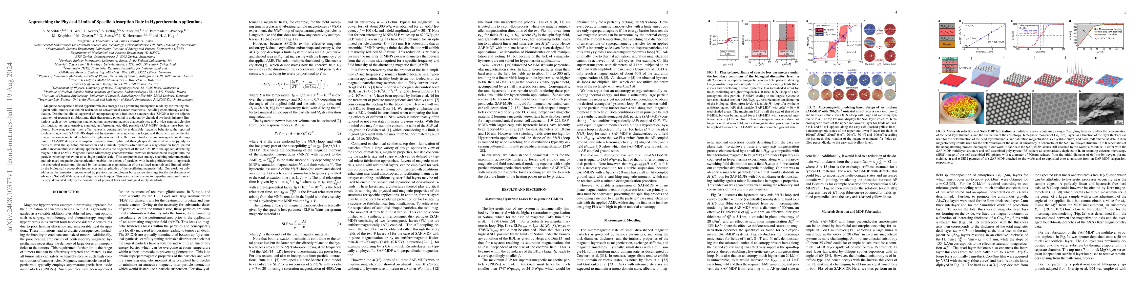 Thumbnail for Approaching the Physical Limits of Specific Absorption Rate in
  Hyperthermia Applications