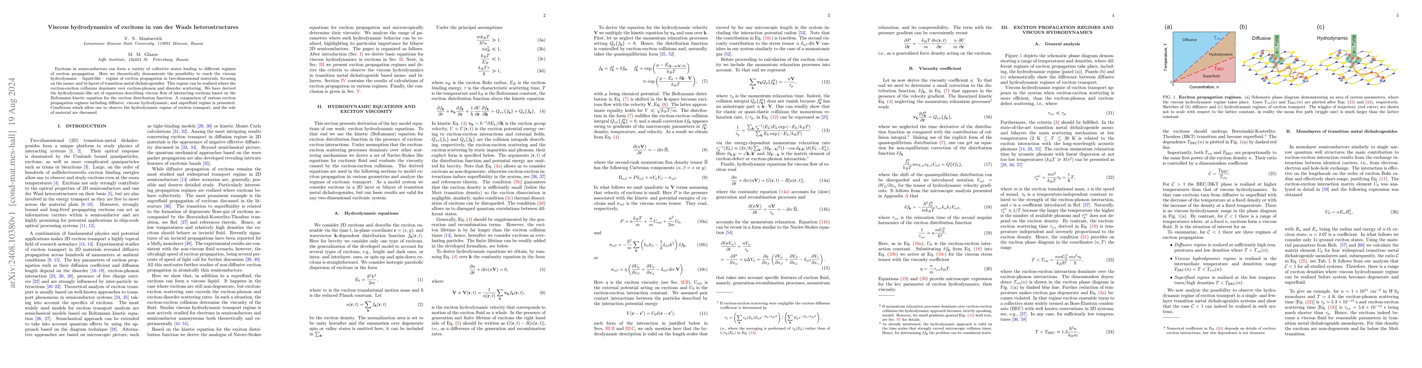 Thumbnail for Viscous hydrodynamics of excitons in van der Waals heterostructures