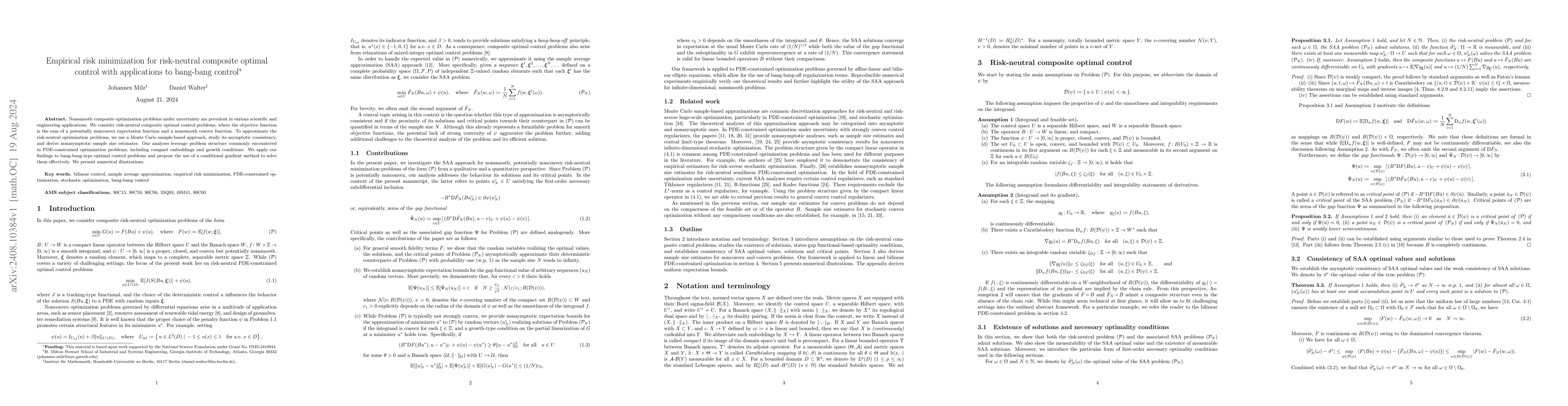 Thumbnail for Empirical risk minimization for risk-neutral composite optimal control
  with applications to bang-bang control