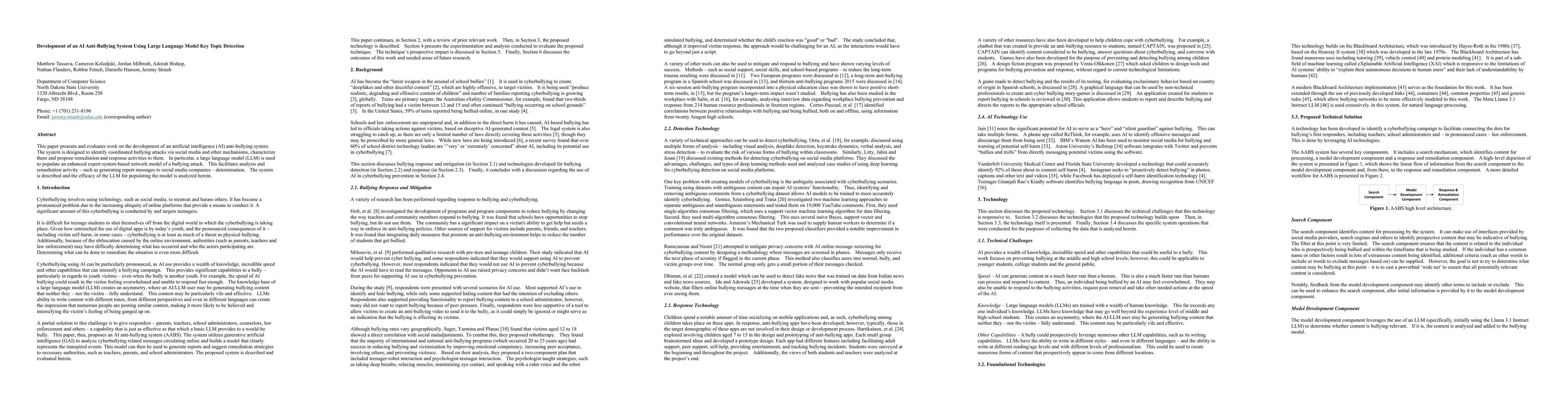 Thumbnail for Development of an AI Anti-Bullying System Using Large Language Model Key
  Topic Detection