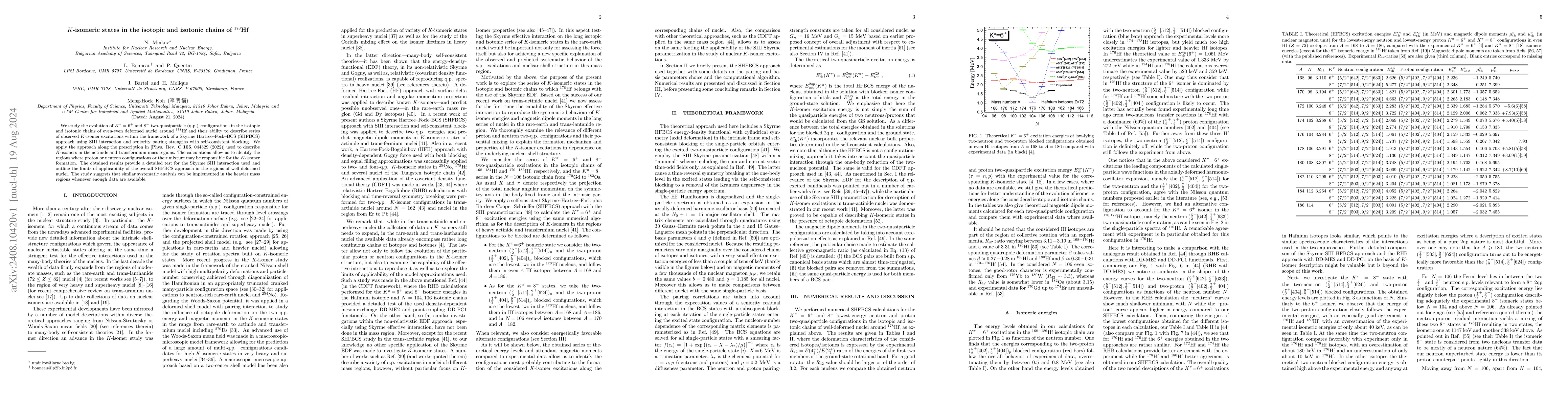 Thumbnail for $K$-isomeric states in the isotopic and isotonic chains of $^{178}$Hf