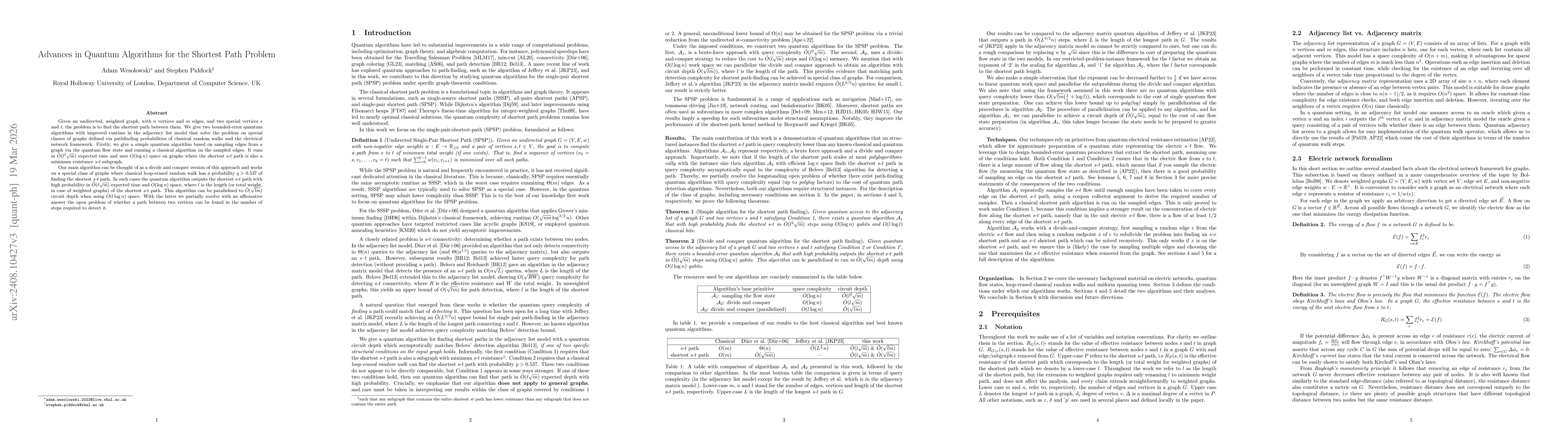 Thumbnail for Advances in quantum algorithms for the shortest path problem