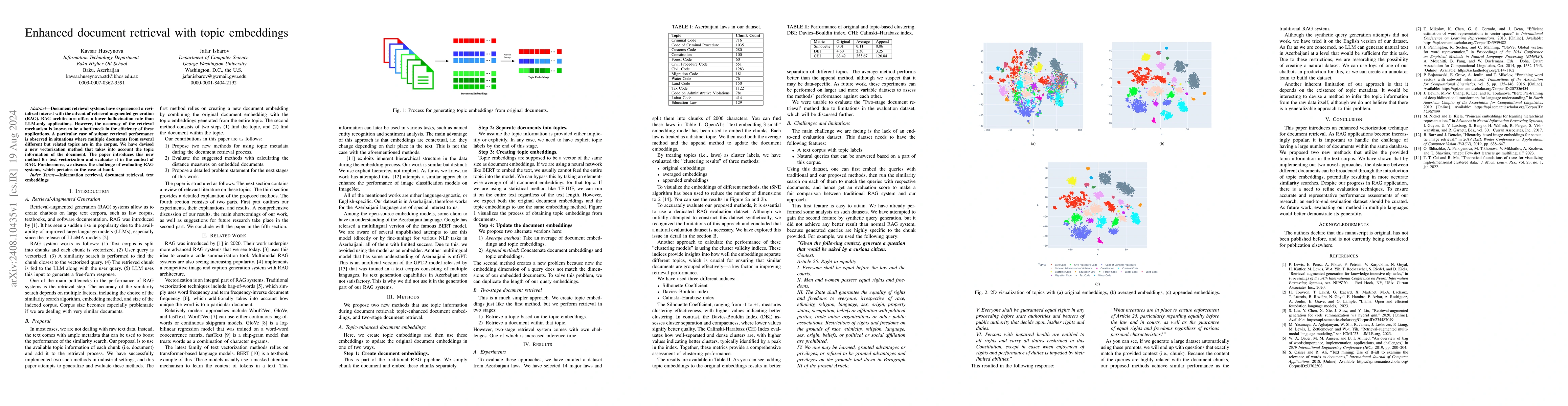 Thumbnail for Enhanced document retrieval with topic embeddings