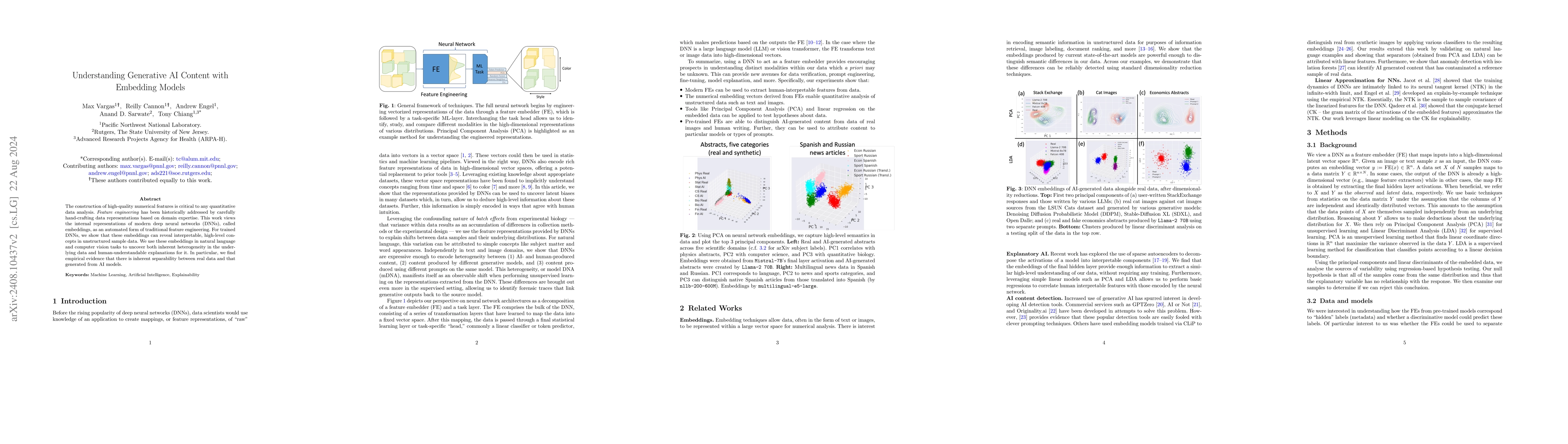 Thumbnail for Understanding Generative AI Content with Embedding Models
