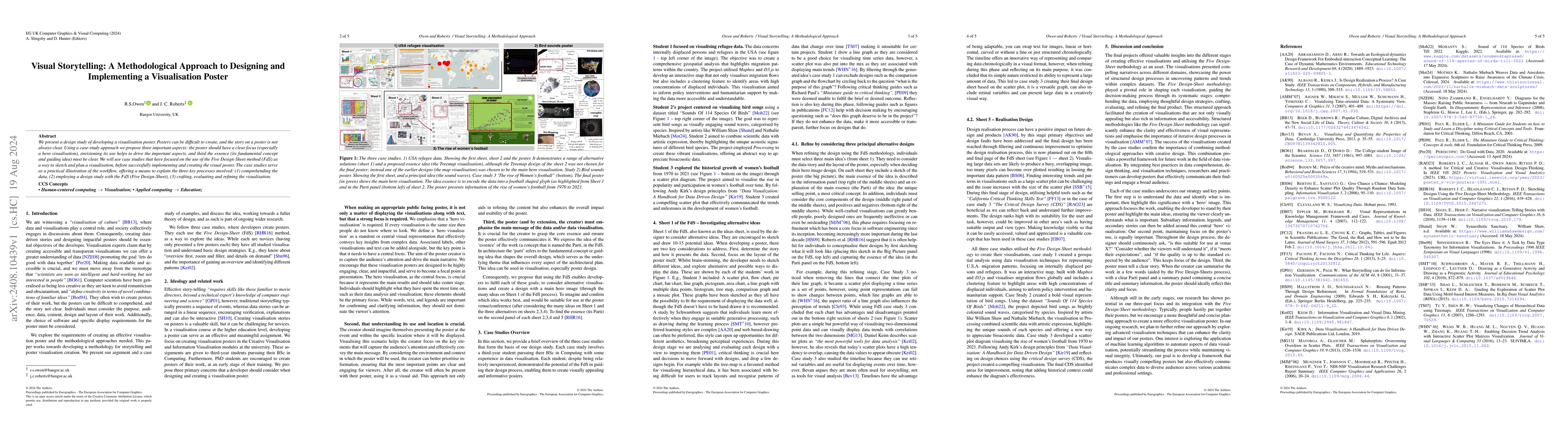 Thumbnail for Visual Storytelling: A Methodological Approach to Designing and
  Implementing a Visualisation Poster