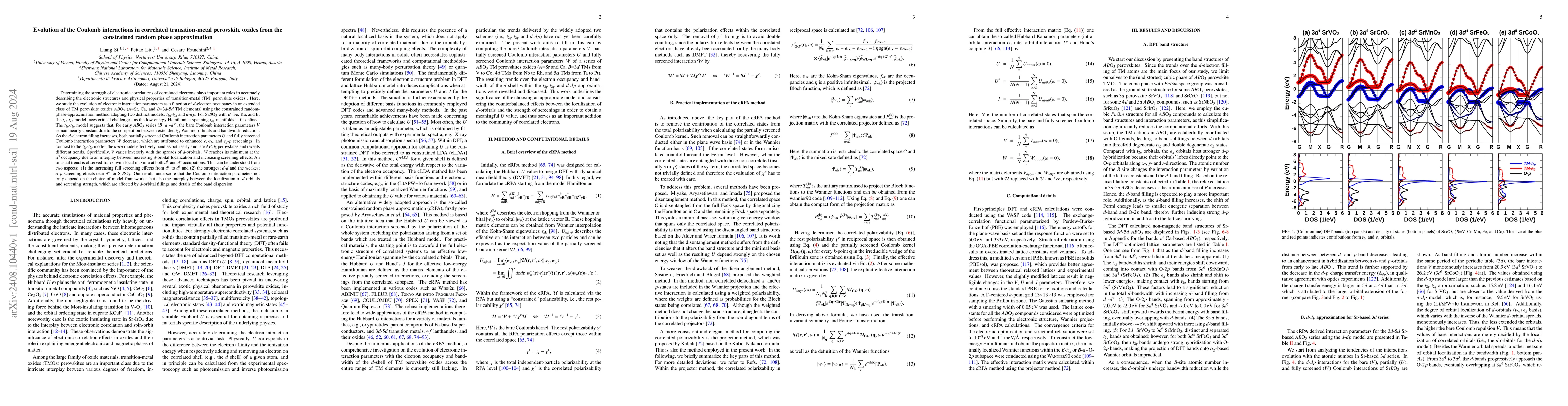 Thumbnail for Evolution of the Coulomb interactions in correlated transition-metal
  perovskite oxides from the constrained random phase approximation