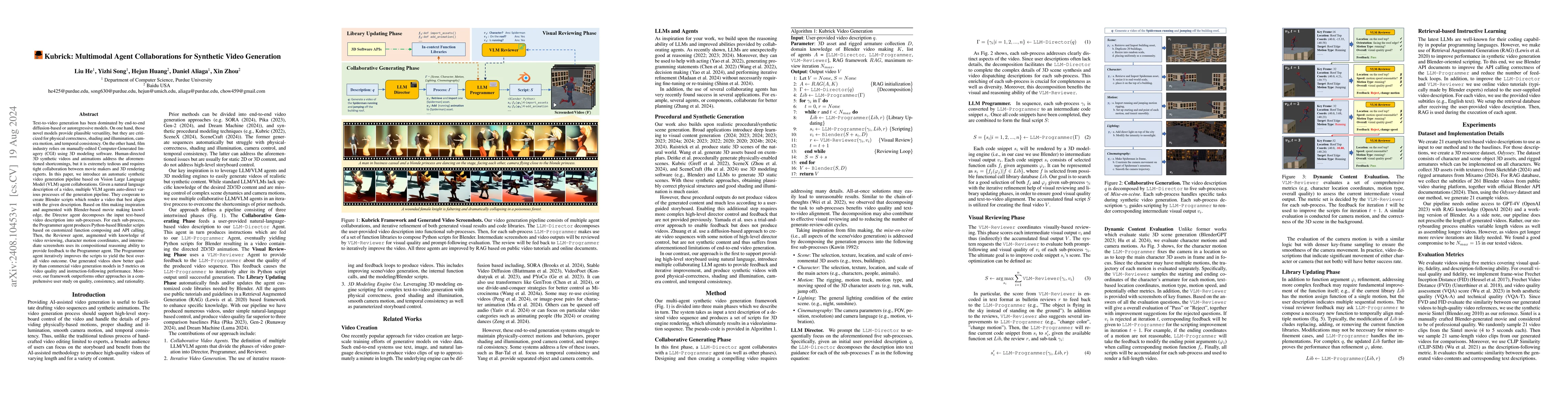 Thumbnail for Kubrick: Multimodal Agent Collaborations for Synthetic Video Generation