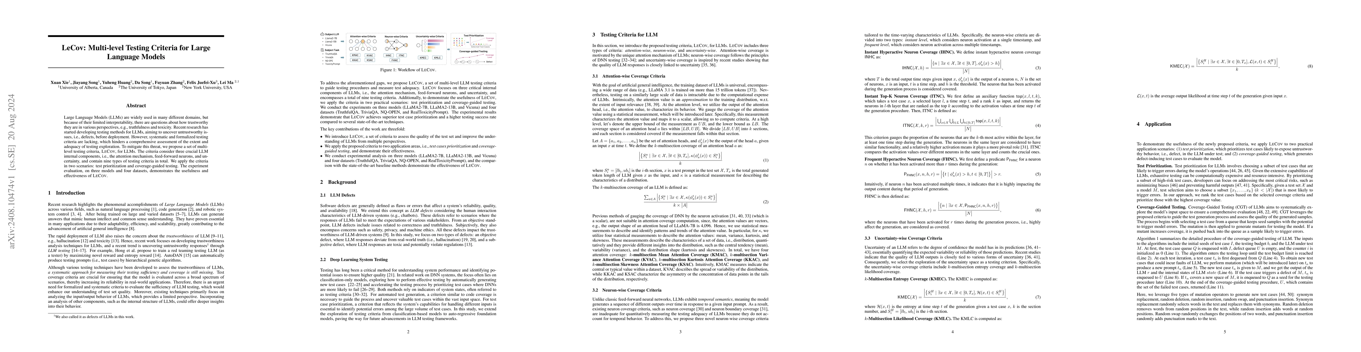 Thumbnail for LeCov: Multi-level Testing Criteria for Large Language Models