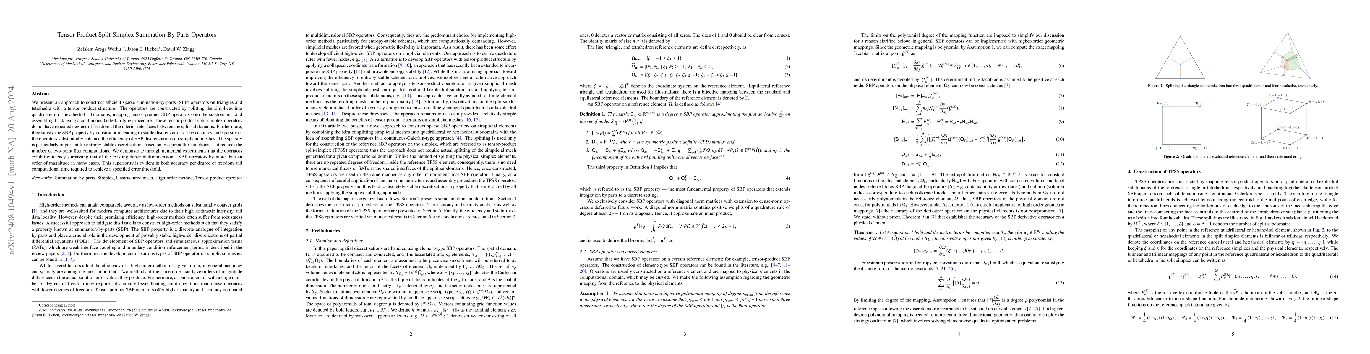 Thumbnail for Tensor-Product Split-Simplex Summation-By-Parts Operators