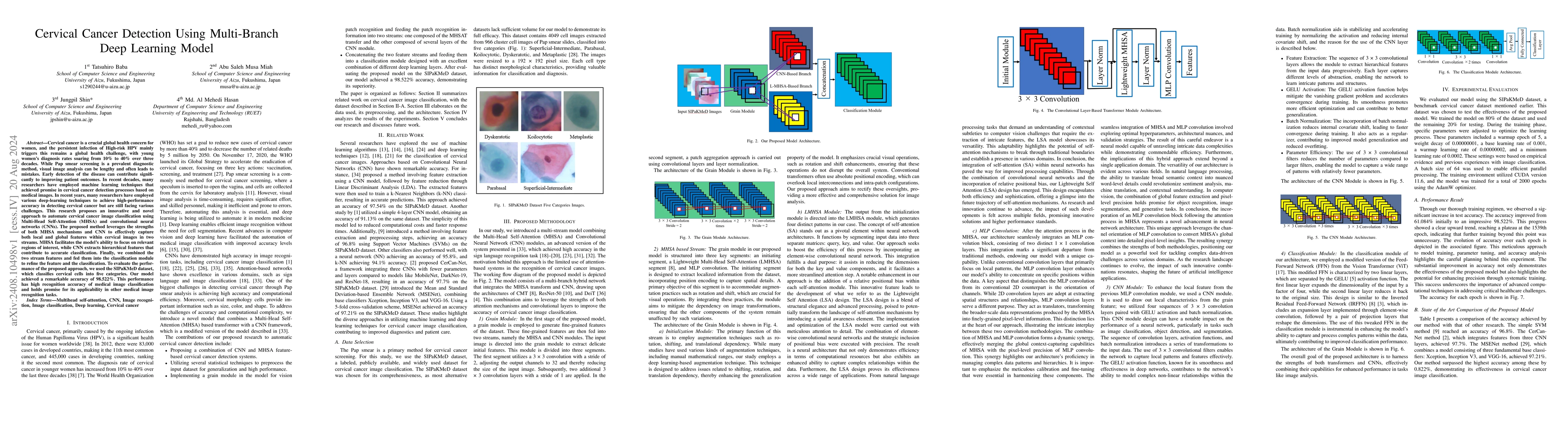 Thumbnail for Cervical Cancer Detection Using Multi-Branch Deep Learning Model
