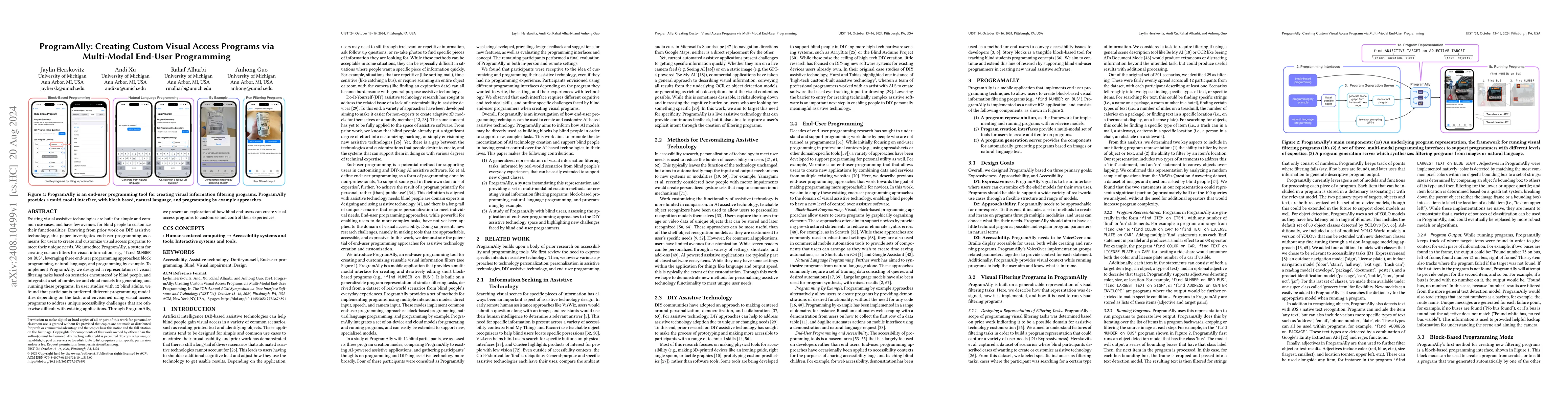 Thumbnail for ProgramAlly: Creating Custom Visual Access Programs via Multi-Modal
  End-User Programming