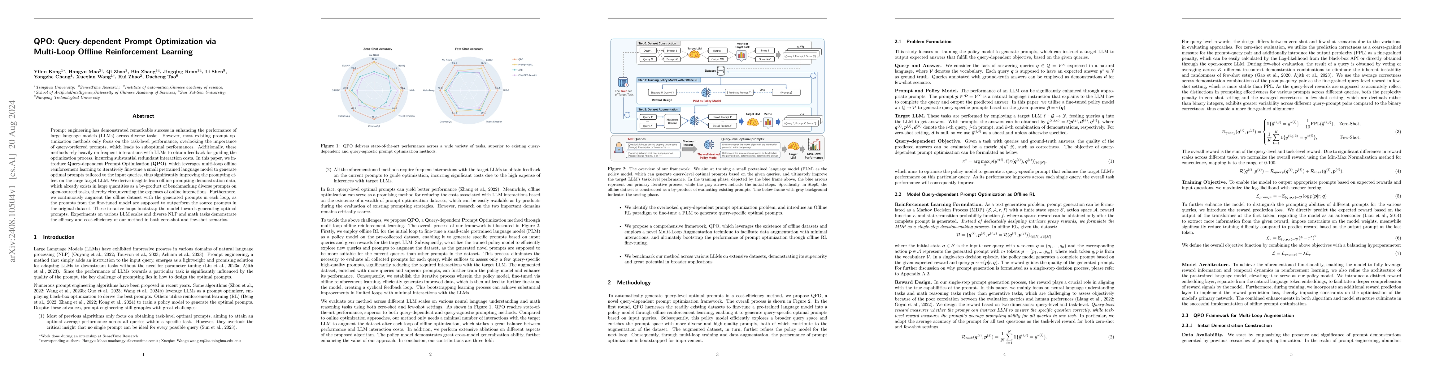 Thumbnail for QPO: Query-dependent Prompt Optimization via Multi-Loop Offline
  Reinforcement Learning