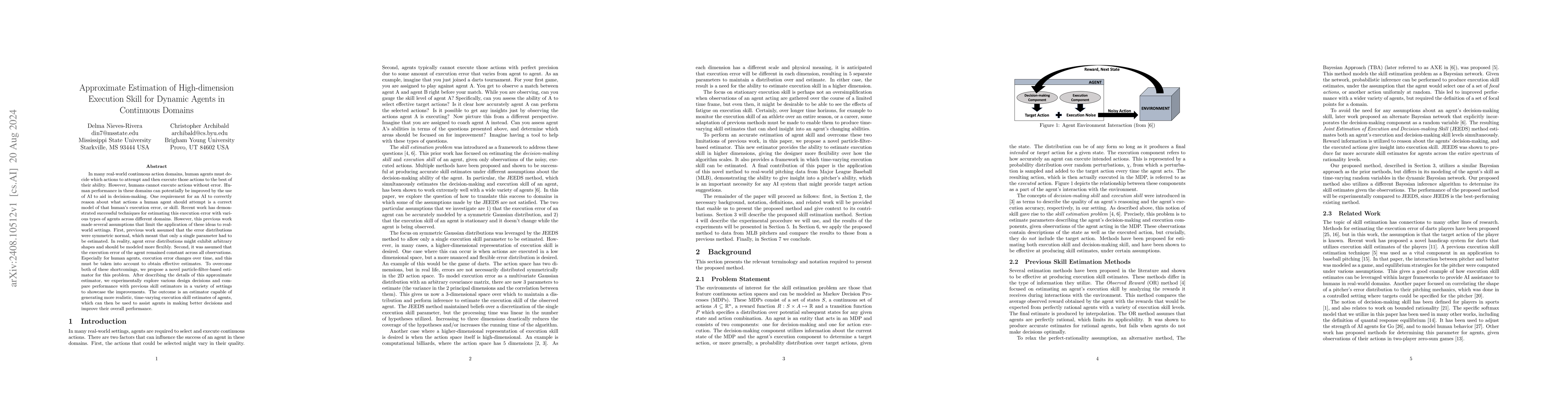 Thumbnail for Approximate Estimation of High-dimension Execution Skill for Dynamic
  Agents in Continuous Domains