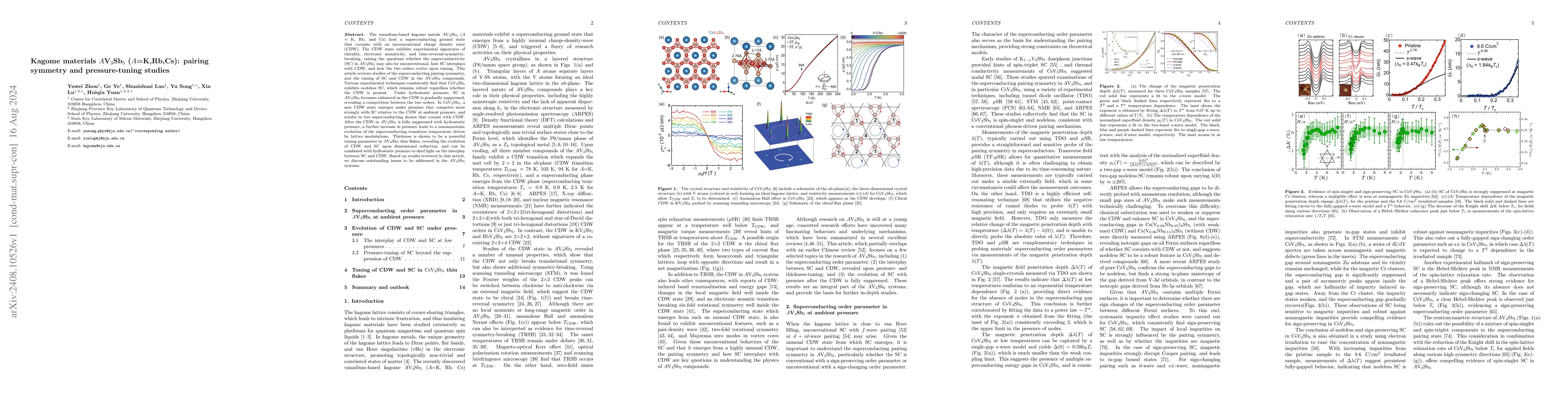 Thumbnail for Kagome materials $A$V$_3$Sb$_5$ ($A$=K,Rb,Cs): pairing symmetry and
  pressure-tuning studies