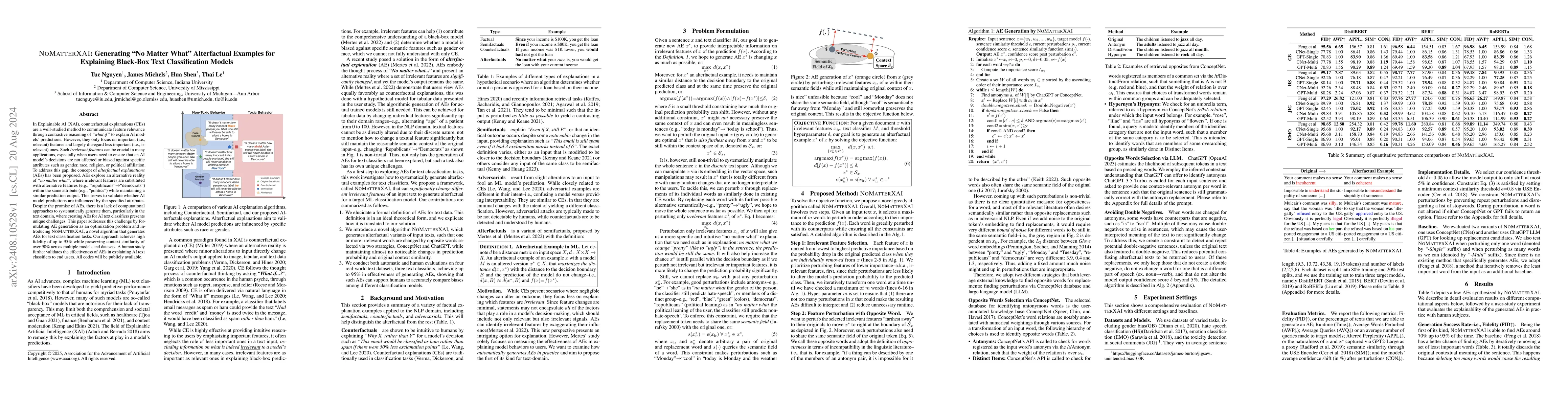 Thumbnail for NoMatterXAI: Generating "No Matter What" Alterfactual Examples for
  Explaining Black-Box Text Classification Models