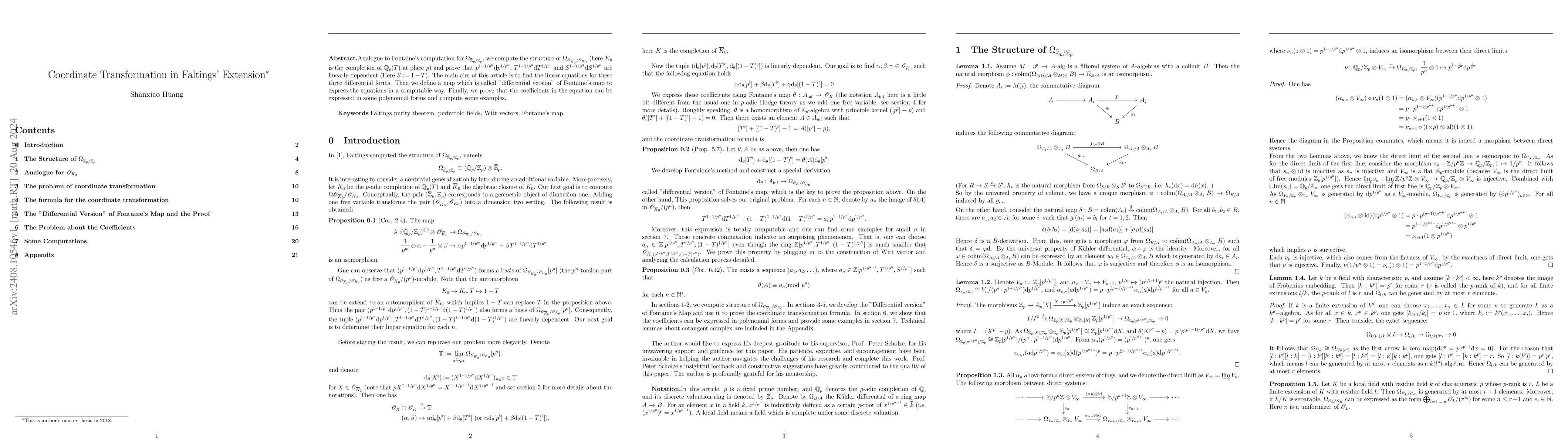 Thumbnail for Coordinate Transformation in Faltings' Extension