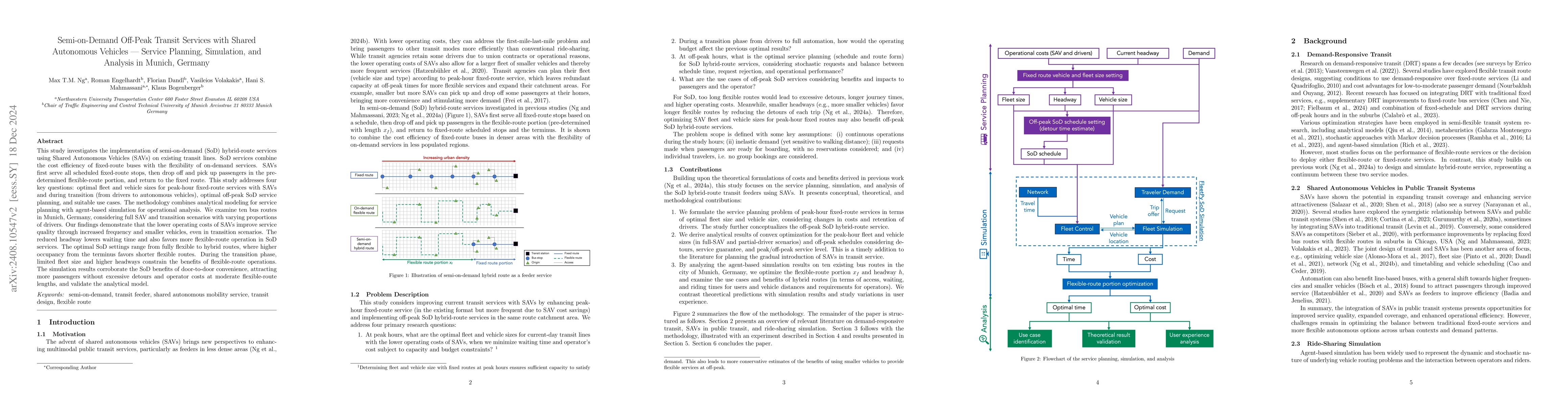Thumbnail for Semi-on-Demand Off-Peak Transit Services with Shared Autonomous Vehicles
  -- Service Planning, Simulation, and Analysis in Munich, Germany