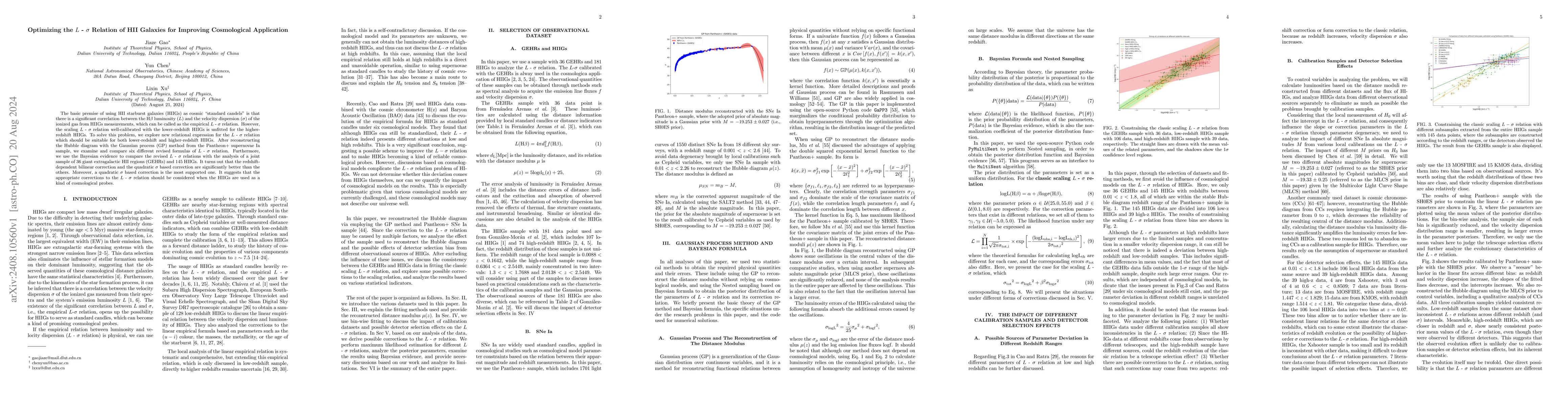 Thumbnail for Optimizing the $L$-$σ$ Relation of HII Galaxies for Improving
  Cosmological Application